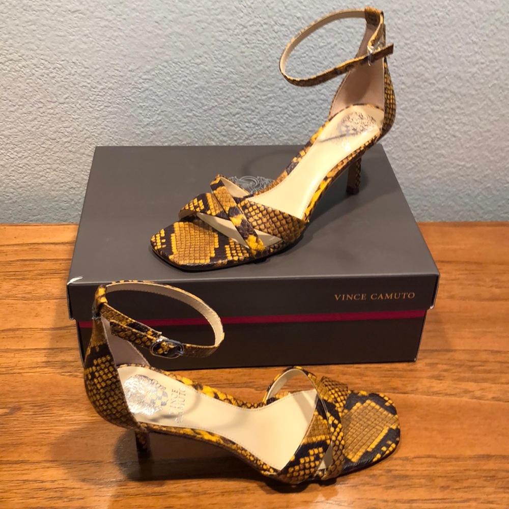 Nwt Vince Camuto Python Sandal Heels - image 1
